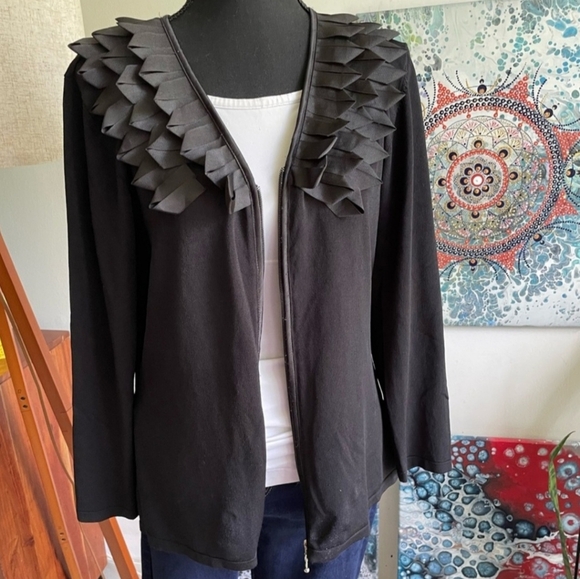 Ravel Black Ruffled Cardigan - Picture 1 of 5